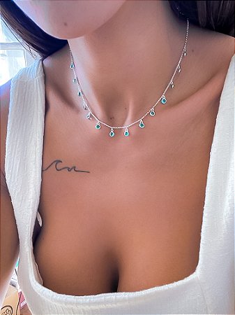 Choker em Prata 925 com Zircônias Lapidação Diamante – Cores, Brilho e Personalidade em Uma Só Joia
