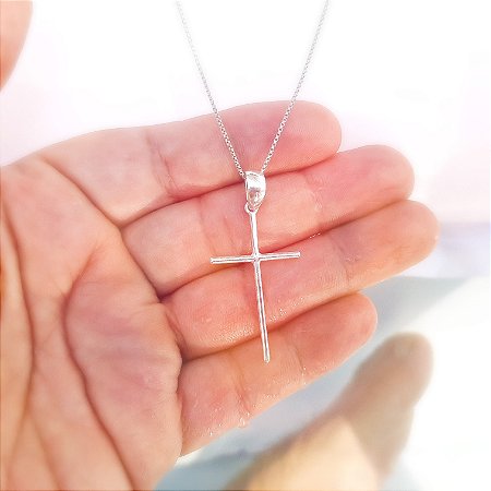 Colar Masculino com Pingente Crucifixo em Prata 925