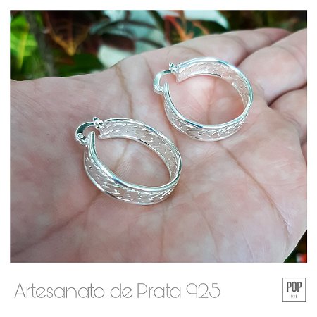 Brinco feminino Exclusivo argola em prata 925