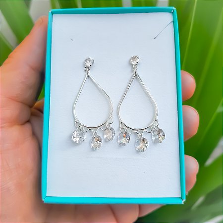 Brinco feminino Gota Ciganinha em prata 925
