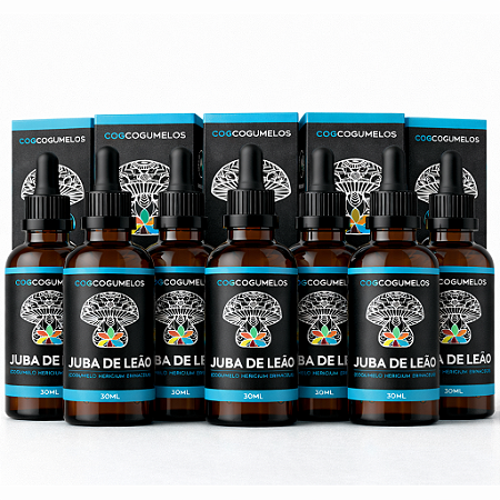 KIT 6 Extratos de Juba de Leão - Hericium Erinaceus - 30ml