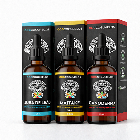 Kit Trio Tradição - Juba de Leão - Maitake - Ganoderma