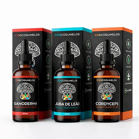 Kit Produtividade - Juba de Leão, Cordyceps e Ganoderma