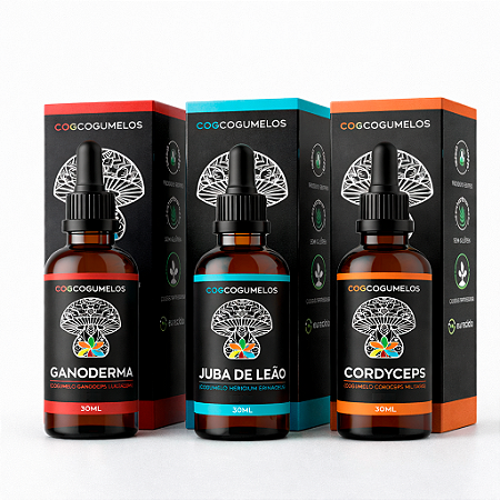 Kit Produtividade - Juba de Leão, Cordyceps e Ganoderma