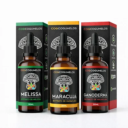 Kit Trio - Melissa, Maracujá e Ganoderma