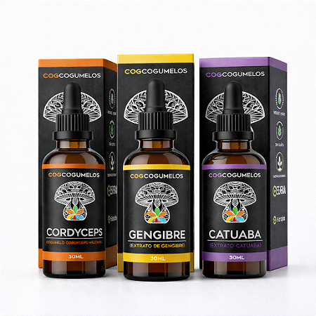 Kit Vigor Alpha - Cordyceps, Gengibre e Catuaba