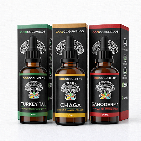 Kit Sauvage - Turkey Tail, Chaga e Ganoderma