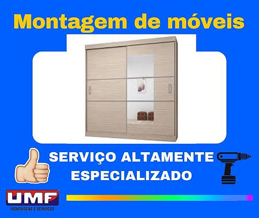 Montagem de Moveis - Montagem de Guarda Roupa 2 Portas de Correr  , Serviço de Montagem de Moveis