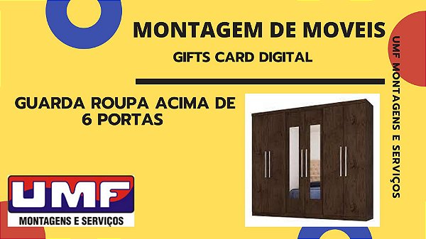 Montagem de Moveis   - Montagem de Guarda  Roupas Acima de  6 Portas ( serviço de montagem )
