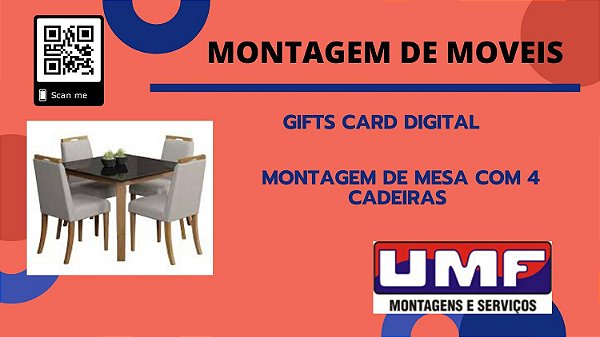 Montagem de Moveis   - Montagem de  Mesa com 4 Cadeiras