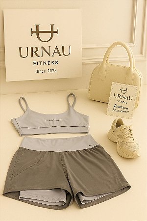 Conjunto Short Duplo- Cinza