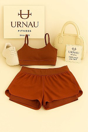Conjunto short Duplo/ chocolate