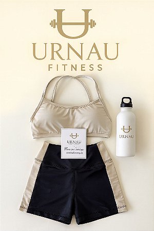 Conjunto de top e short preto e Off White- tamanho: 36/42