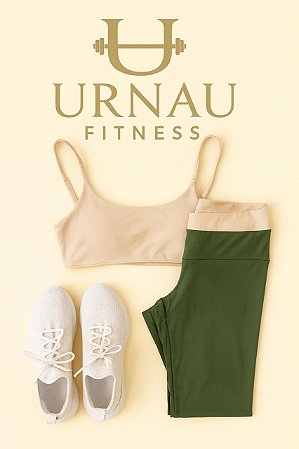 Conjunto de top alça fina- Off white e calça verde e off white. Tamanho: 36/44