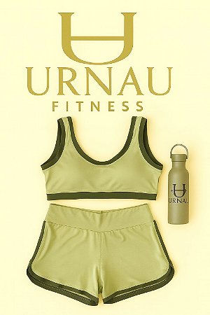 Conjunto de top e short verde limão - Tamanho; 36/44