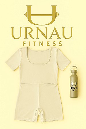 Macaquinho curto com manga curta - Off White- Tamanho: 36/44