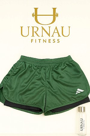 Short duplo- Adidas - verde e preto- tamanho: 36/42