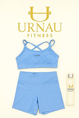 Conjunto top e short - azul bebê- Tamanho: 38/44