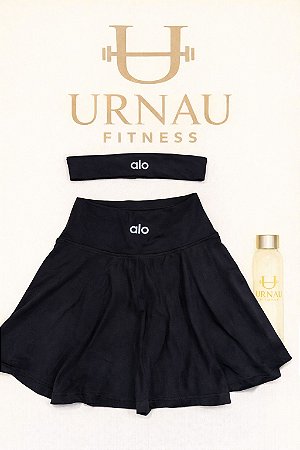 Short Saia ALO com Faixa de cabelo - tamanho;Único- Preto
