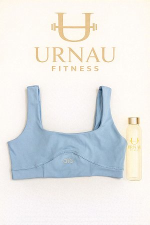 Top ALO- com U nas costas e bojo- Tamanho: 38/44- azul bebê