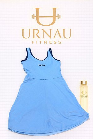 Vestido com short - NK - Azul claro- Tamanho: P