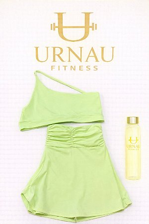 Conjunto de short e Top com bojo removível- Tamanho: 36/44 - Verde Limão -