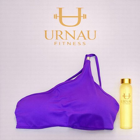 Top com alças finas/ lateral bojo fixo - roxo- Tamanho: 38/44