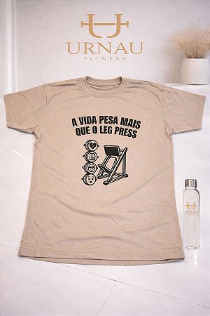 Camiseta algodão - A vida Pesa - Nude - tamanho M