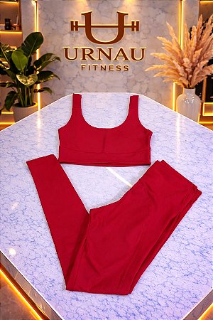 Conjunto de Top e calça - Cereja- Tamanho: 38/44