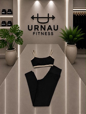 Conjunto Top e Calça- Preto- tamanho: 38/44
