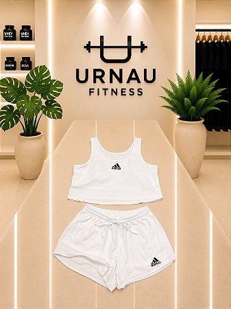 Conjunto Poliamida AD - short duplo- Branco G