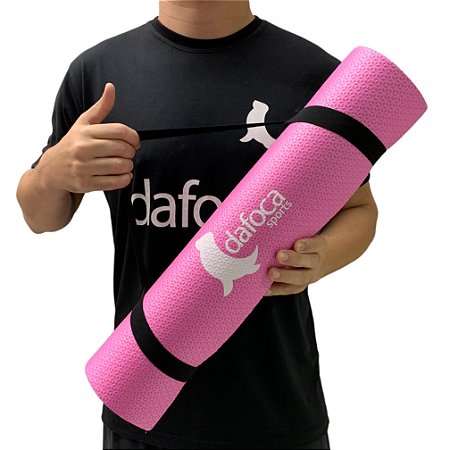 Tapete Yoga Mat Exercícios 180X50cm Com Textura DF1030 Rosa Dafoca Sports -  Dafoca