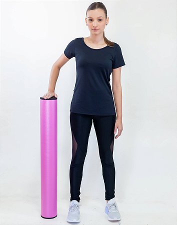 Rolo Massagem Liberação Miofascial 90x12cm Rosa DF1067 Dafoca Sports
