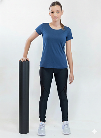 Rolo Massagem Liberação Miofascial 90x12cm DF1063 Preto Dafoca Sports