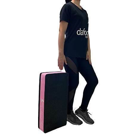 Step Para Exercícios Em EVA 60x30x12cm DF1024 Preto e Rosa Dafoca Sports