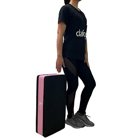 Step Exercícios Em EVA 60x30x14cm DF1025 Preto e Rosa Dafoca Sports