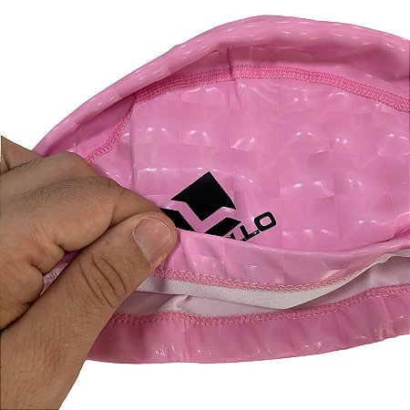 Touca Natação e Hidroginástica em Tecido Externo e PU VN401-4 Vollo Rosa