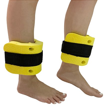 Par De Caneleiras Hidroginástica 100% EVA 1 à 2kg Amarela DF1094 Dafoca Sports