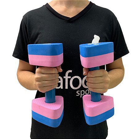 Par Halteres Hidroginástica 100% EVA DF1092-R M 2 à 3kg Azul/Rosa Dafoca Sports