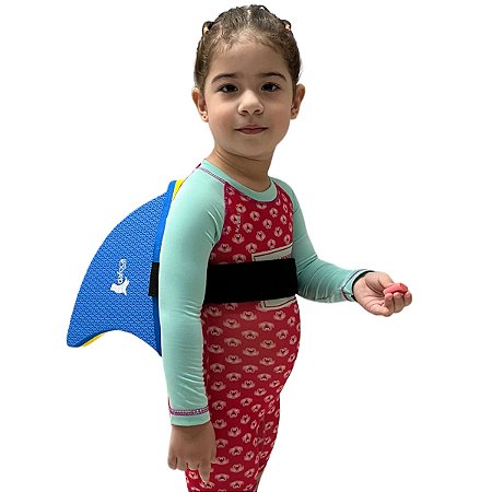 Boia Flutuador Infantil Barbatana Tubarão DF4061 Azul e Amarelo Dafoca Sports
