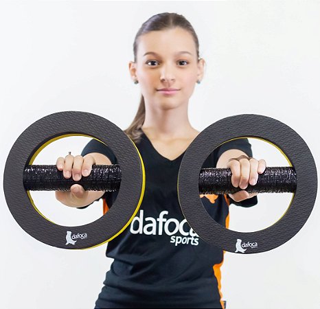 Par de Halteres Circular Hidroginástica P DF4061-BK Preto/Amarelo Dafoca Sports