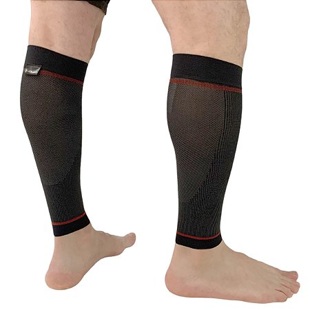 Par Panturrilheira Compressão Esportivo Mangas Proteção VR5690G Preto G Vollo Sports