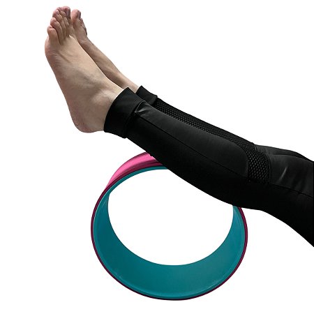 Roda Anel Yoga Magic Wheel Pilates Flow Circle 33CM Rosa Escuro Liftness Dafoca Sports