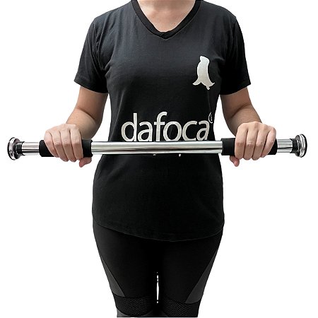 Barra de Porta Fixa em Aço Inoxidável  de 61,5cm a 100cm Preto Liftness Dafoca Sports