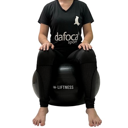 Bola de Ginástica Pilates Fisioterapia Pélvica 65cm Preto Liftness Dafoca Sports