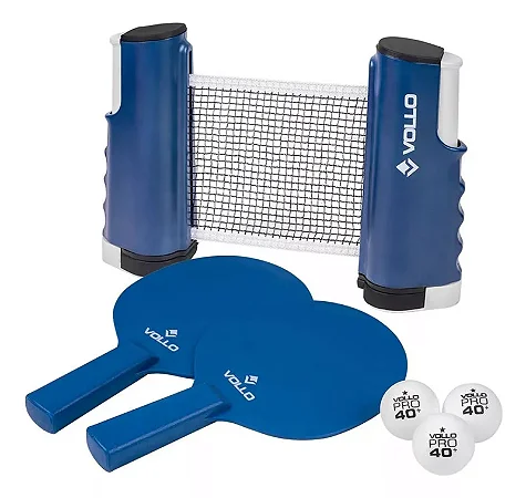 Kit Tênis de Mesa 2 raquetes, 3 Bolas, Rede e 1 bolsa VT810-R Vollo Sports