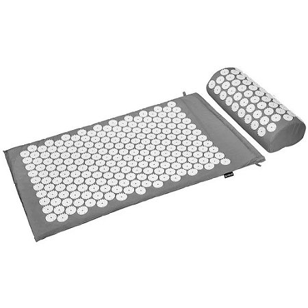 Tapete e Travesseiro de Acupressão 100% Algodão VP1089 Vollo Sports Cinza
