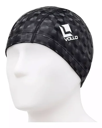 Touca Natação em Tecido Externo e PU VN401-1 Vollo Sports Preta