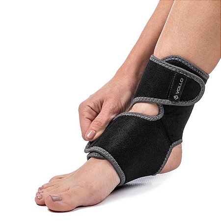 Tornozeleira de Compressão Ajustável em Neoprene VR5333 Preto Vollo Sports