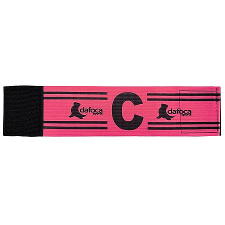Faixa Braçadeira de Capitão Infantil Ajustável Rosa e Preto Dafoca Sports
